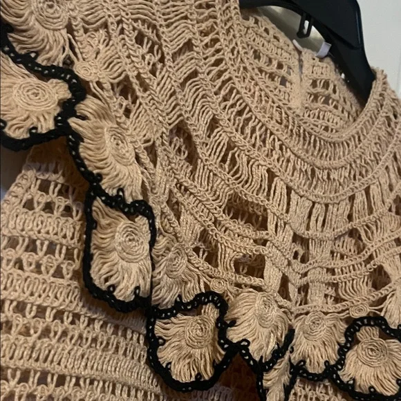 Zara Beige and Black Crochet Blouse - Picture 5 of 5